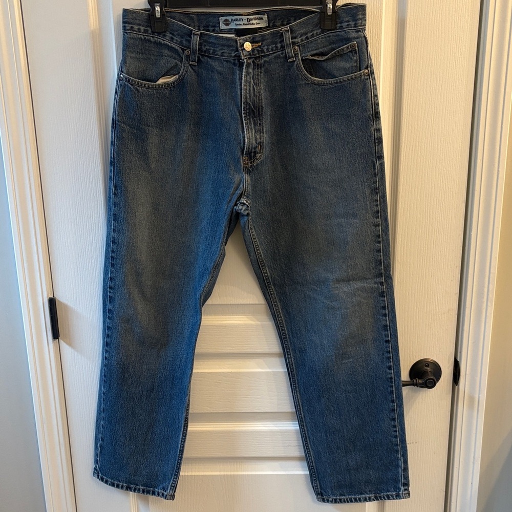 Men’s Vintage Harley Davidson Relaxed Fit Blue Jeans